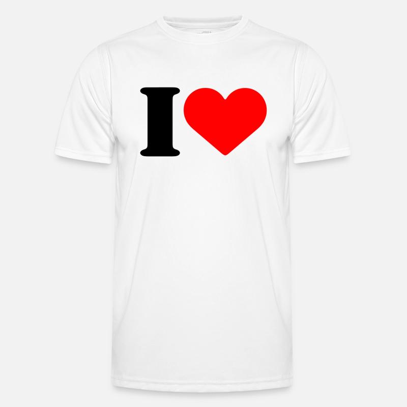 I LOVE Männer Funktions-T-Shirt