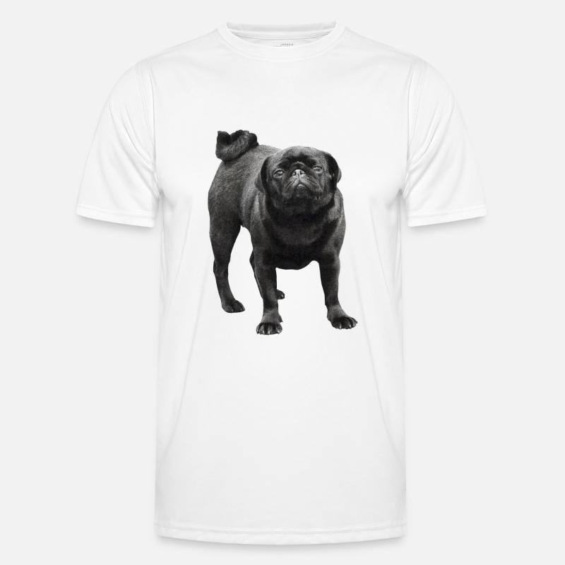 schwarzer Mops Männer Funktions-T-Shirt