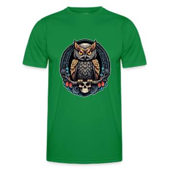 Hibou décoratif avec crâne et pétales de rose - T-shirt sport Homme - vert - Devant - AI Model Male 178 dark (178cm)