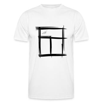 Fenêtres dessinées à la main, dessin au crayon - T-shirt sport Homme - blanc - Devant - AI Model Male 178 dark (178cm)