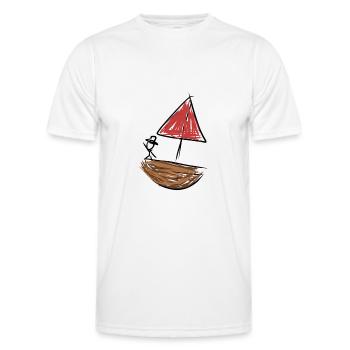 Bateau pirate - T-shirt sport Homme - blanc - Devant - AI Model Male 178 dark (178cm)