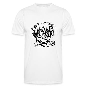 nerd geek - Men's Functional T-Shirt - white - Front - AI Model Male 178 dark (178cm)