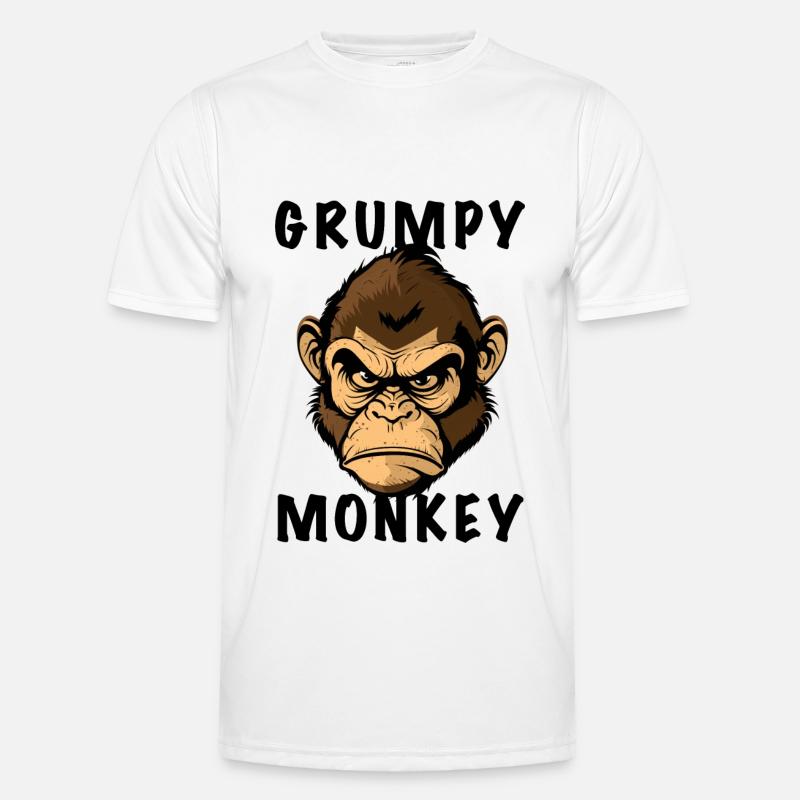 GRUMPY MONKEY - Men's Functional T-Shirt - white