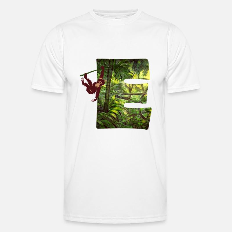 dschungel mit affe e - Männer Funktions-T-Shirt - Weiß