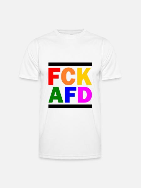 Fck afd - Männer Funktions-T-Shirt - Weiß
