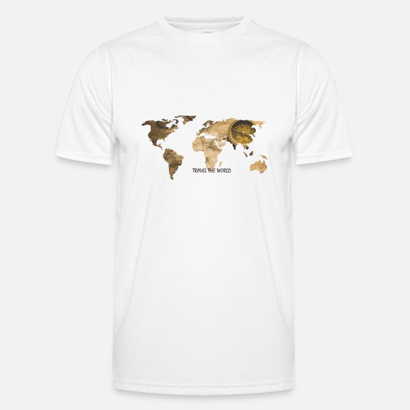 WORLD MAP Männer Funktions-T-Shirt