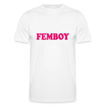 Femboy - T-shirt sport Homme - blanc - Devant - AI Model Male 178 dark (178cm)