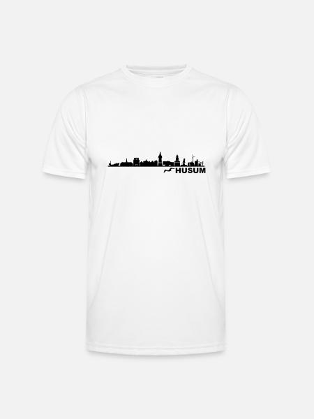 Skyline - Küste Husum - Männer Funktions-T-Shirt - Weiß