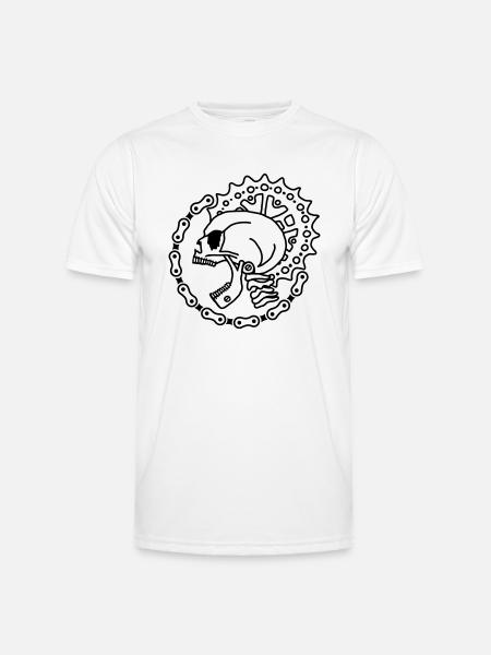 Skull Chain Punk - Black - Männer Funktions-T-Shirt - Weiß
