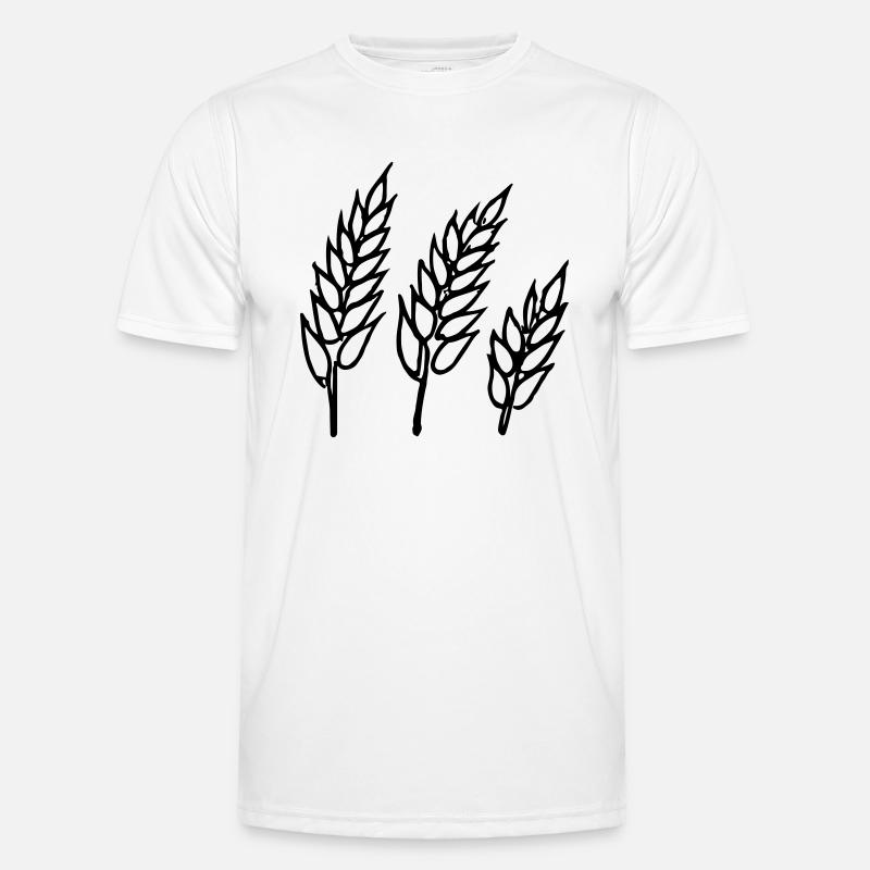 Weizen Illustration Brotbäcker Geschenkidee - Männer Funktions-T-Shirt - Weiß