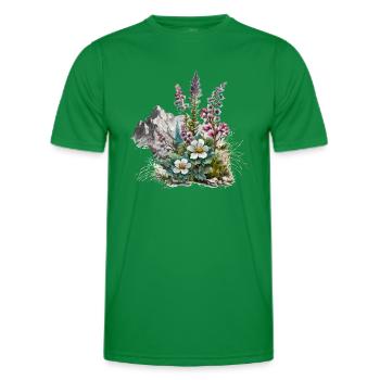 Zauberhaftes Alpenblumen-Motiv - Männer Funktions-T-Shirt - Kelly Green - Vorne - AI Model Male 178 dark (178cm)