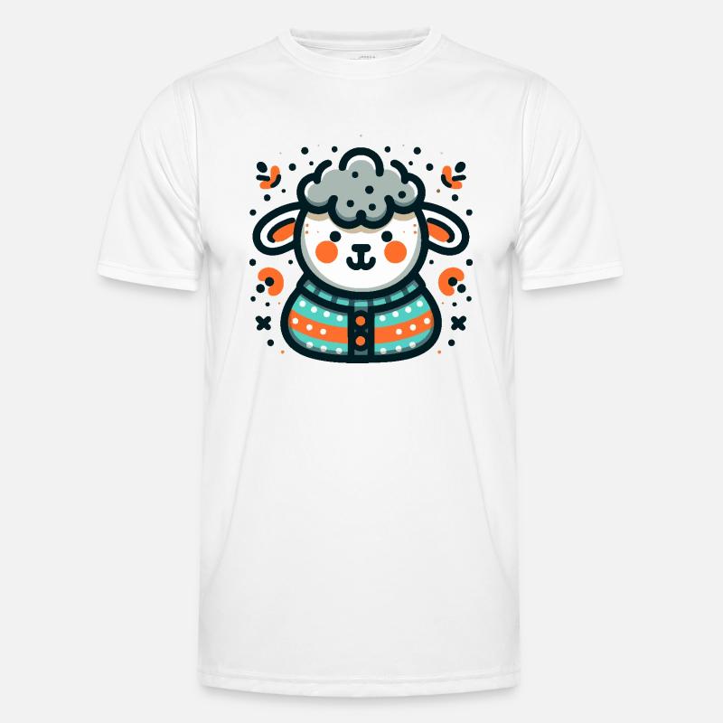 Mouton mignon dans un pull - T-shirt sport Homme - blanc