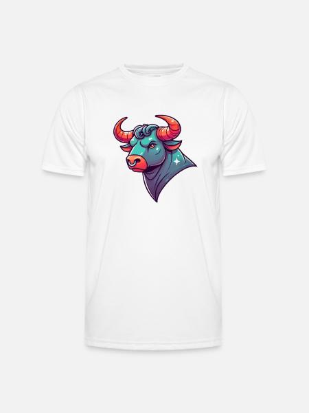 Taurus Cartoon - Men's Functional T-Shirt - white