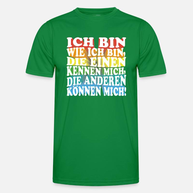 Ich bin wie ich bin - Adenauer Zitat in 3D Text Männer Funktions-T-Shirt