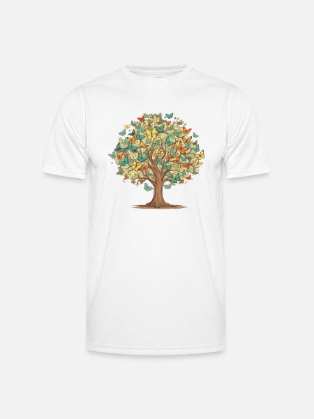 Butterfly Tree Nature Predator Insect - Men's Functional T-Shirt - white