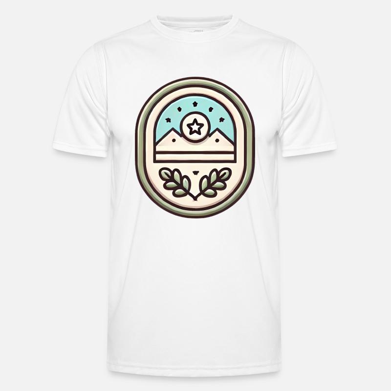 Simple Badge Design Soft Illustration Men's Functional T-Shirt