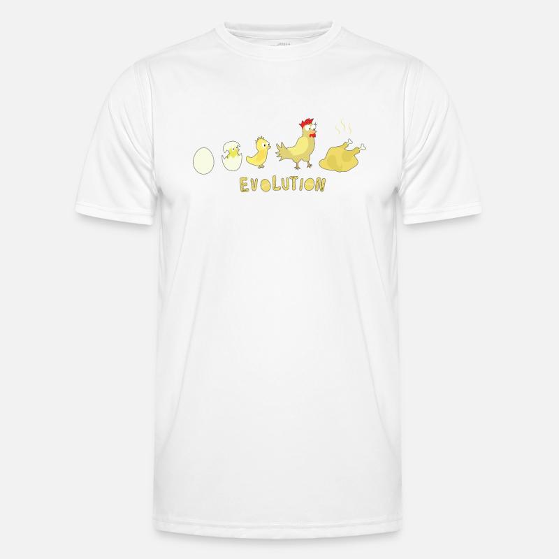 Evolution Ei Huhn Brathähnchen BBQ Barbecue - Männer Funktions-T-Shirt - Weiß