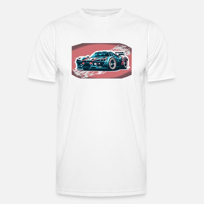 Voiture de course bleue (Collection de voitures de course) T-shirt sport Homme