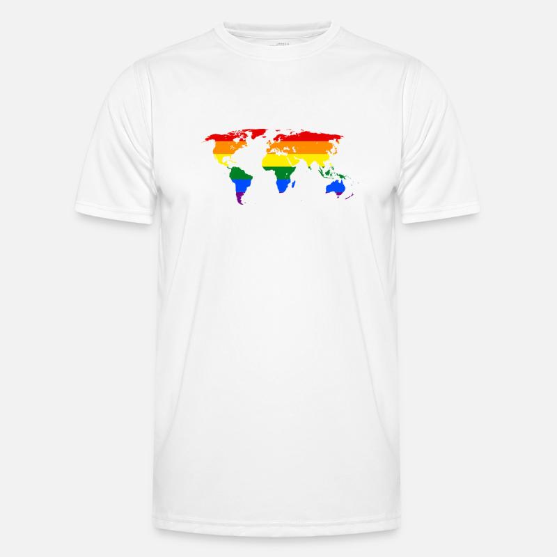 rainbow-world-map Männer Funktions-T-Shirt