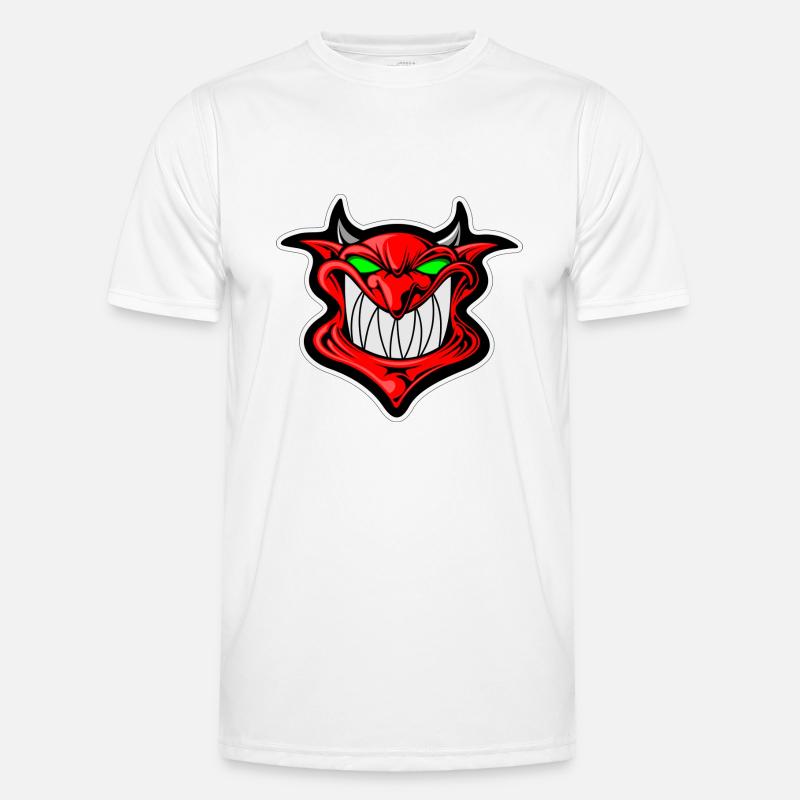 Grinning Devil - Männer Funktions-T-Shirt - Weiß