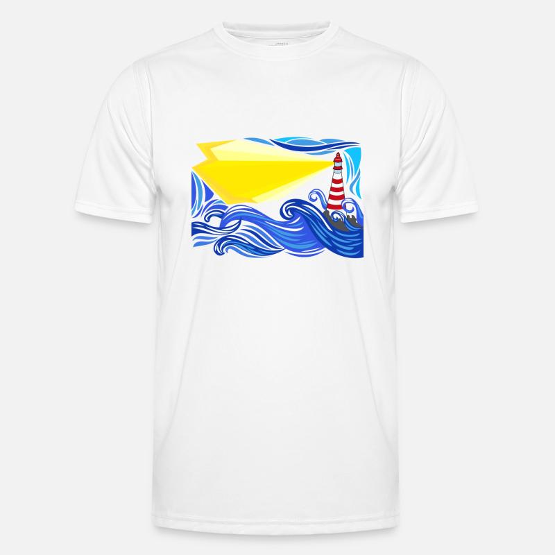 mer dans la tempête avec le phare T-shirt sport Homme