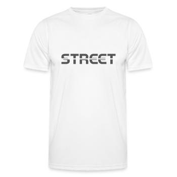 Street font design street fashion - Men's Functional T-Shirt - white - Front - AI Model Male 178 dark (178cm)