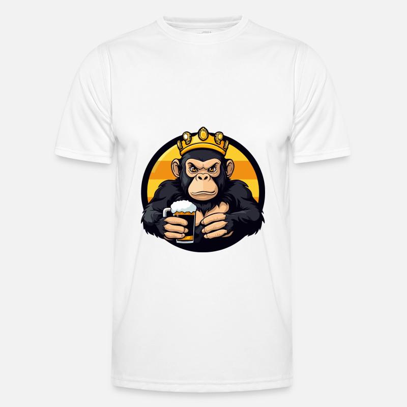 Monkey Beer Comic - Men's Functional T-Shirt - white