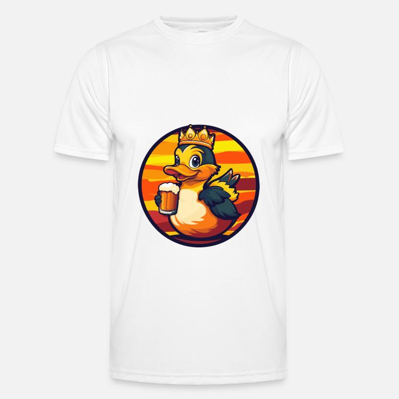 Ente Bier Comic - Männer Funktions-T-Shirt - Weiß