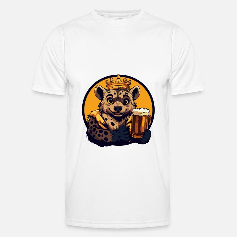 Hyäne Bier Comic - Männer Funktions-T-Shirt - Weiß
