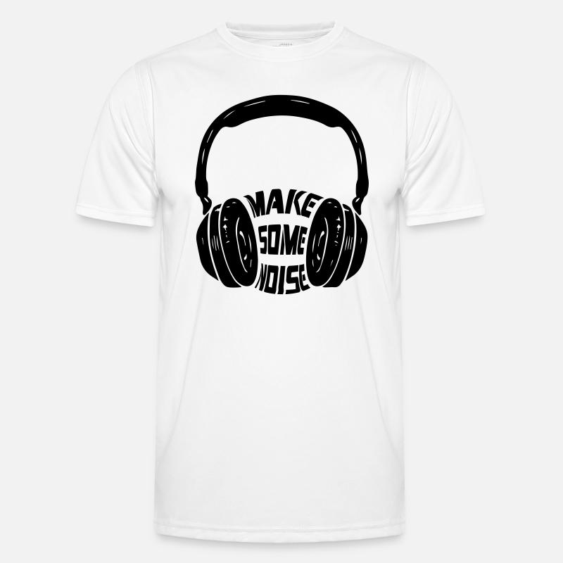 Make Some Noise Mit Kopfhörer | Farbe änderbar - Männer Funktions-T-Shirt - Weiß