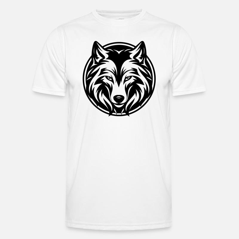 Wolf - Männer Funktions-T-Shirt - Weiß