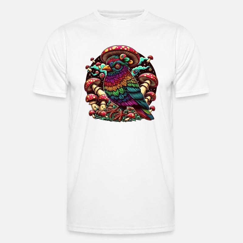 Psychedelische Eule Männer Funktions-T-Shirt