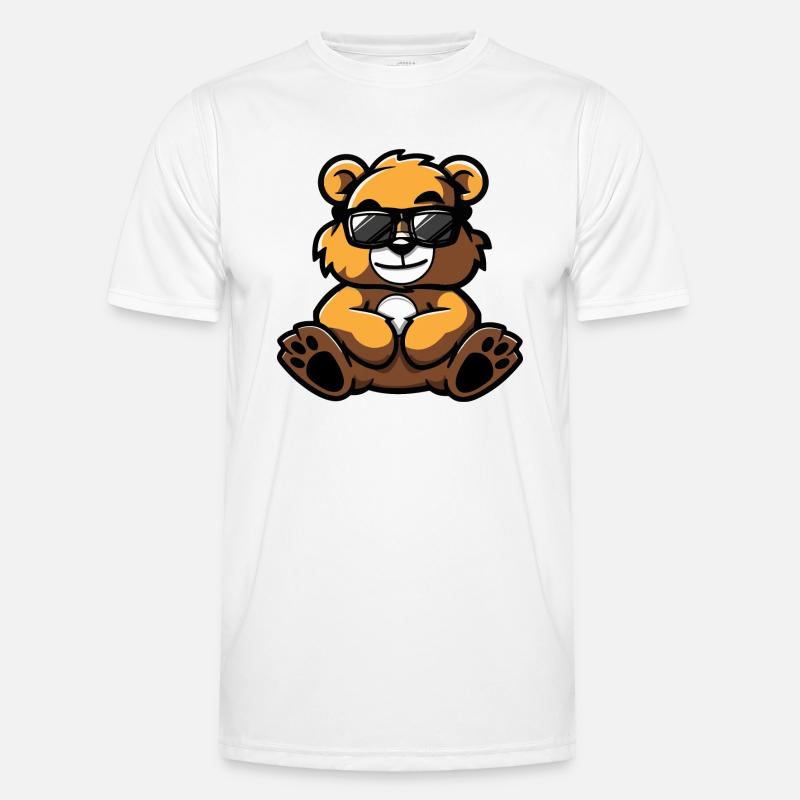 Bear Comic Cool - Men's Functional T-Shirt - white