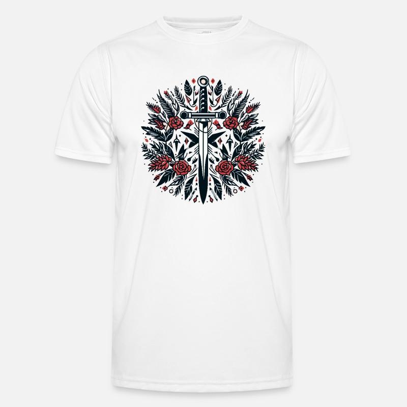 Une épée parmi les fleurs T-shirt sport Homme