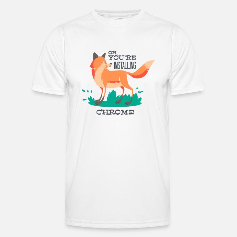 Fuchs-Chrome,Firefox Netz Browser Internet www - Männer Funktions-T-Shirt - Weiß