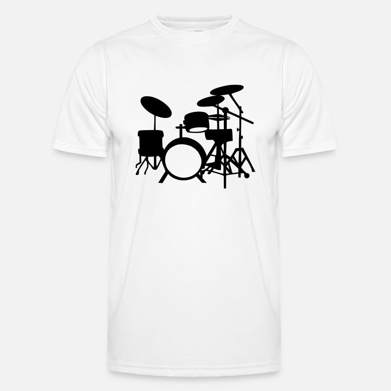 Schlagzeug - Männer Funktions-T-Shirt - Weiß