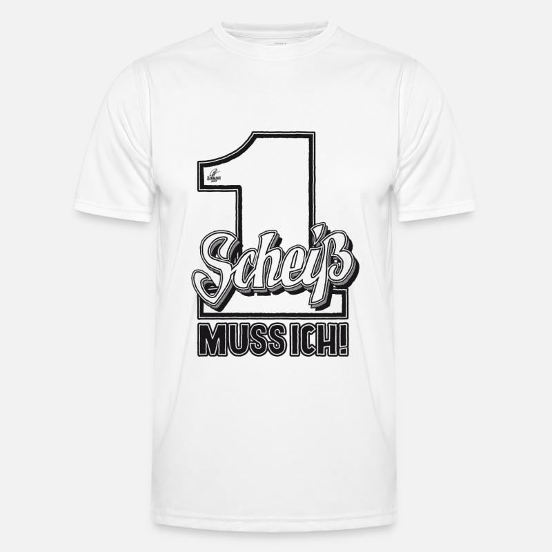 Handlettering „Einen Scheiß muss ich“ - Männer Funktions-T-Shirt - Weiß
