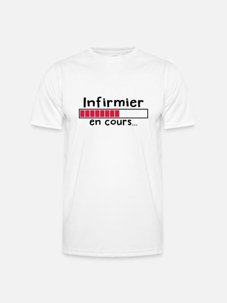 infirmier en cours - T-shirt sport Homme - blanc