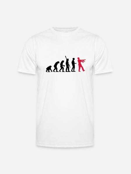 Zombie Evolution (zweifarbig) - Männer Funktions-T-Shirt - Weiß
