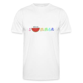 hello summer - Männer Funktions-T-Shirt - Weiß - Vorne - AI Model Male 178 dark (178cm)