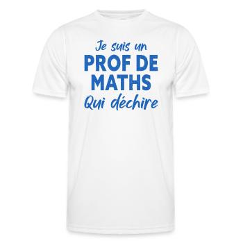 Je Suis Un Prof De Maths - T-shirt sport Homme - blanc - Devant - AI Model Male 178 dark (178cm)