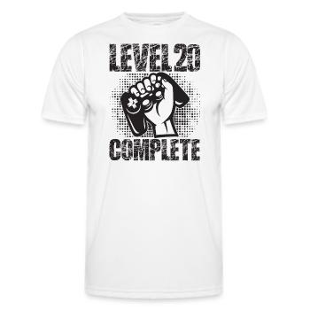 Level 20 Complete Geburtstagsgeschenk 20 Jahre - Männer Funktions-T-Shirt - Weiß - Vorne - AI Model Male 178 dark (178cm)