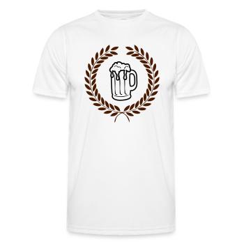 bier_02 - T-shirt sport Homme - blanc - Devant - AI Model Male 178 dark (178cm)