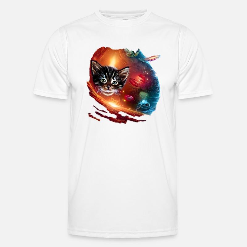 Chat dans l’espace T-shirt sport Homme