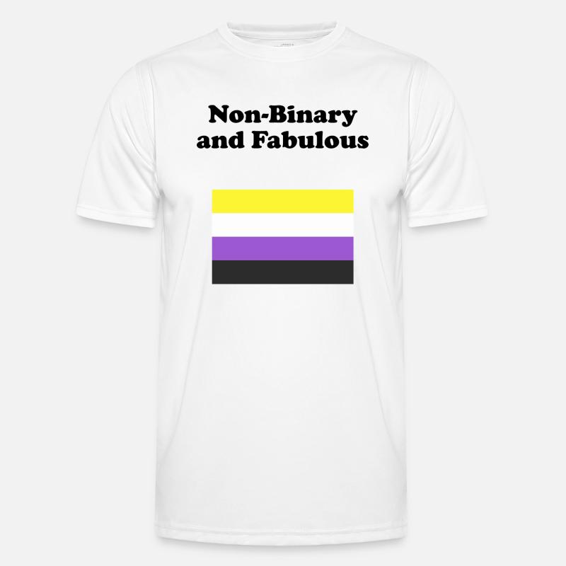 Non Binary and Fabulous - Men's Functional T-Shirt - white
