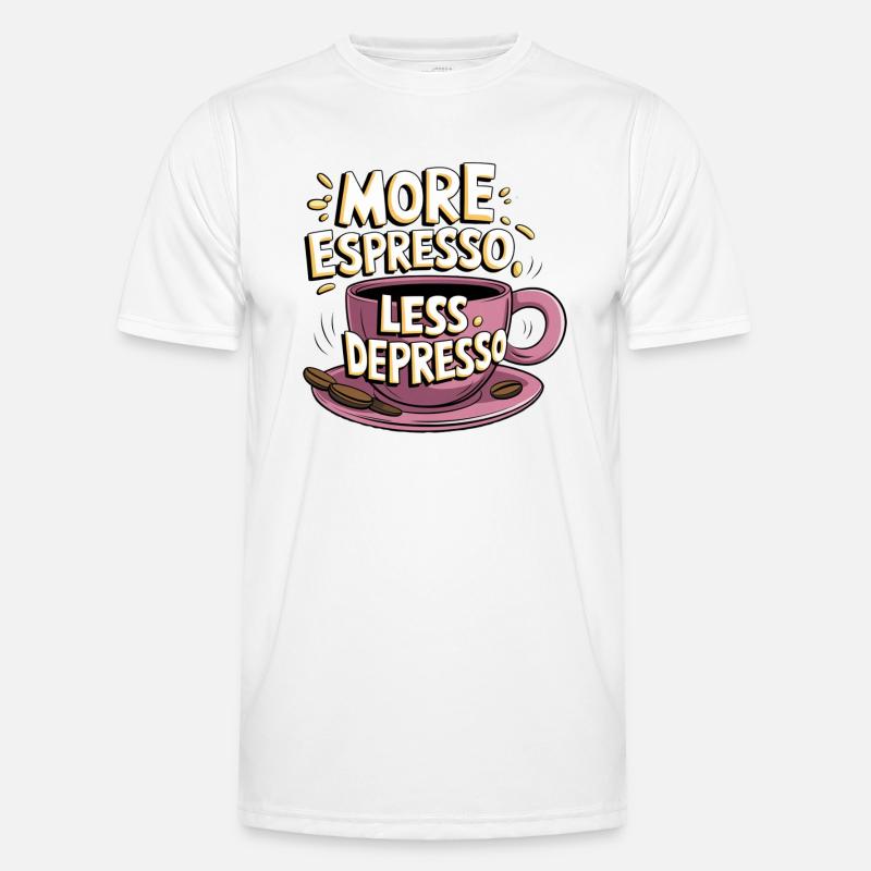 Espresso, Coffee, Kaffee, Latte, Geschenkidee - Männer Funktions-T-Shirt - Weiß