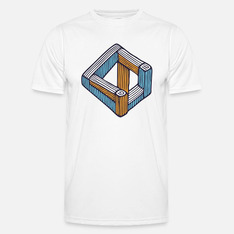 Optical Illusion – Impossible Figure Men's Functional T-Shirt