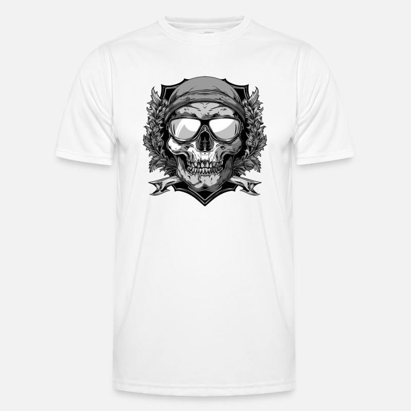 Ski Ski Goggles Skull Crest - Men's Functional T-Shirt - white