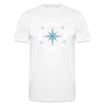 Eat Sleep Ski Repeat - Männer Funktions-T-Shirt - Weiß - Vorne - AI Model Male 178 dark (178cm)