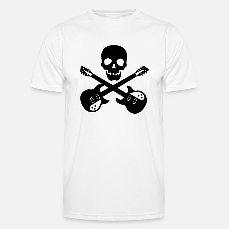 Skull Guitar - Men's Functional T-Shirt - white